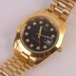 ROLEX IN GOLD CHAIN AND WITH BLACK DIAL – 40mm – Stainless Steal – C-285 - Image 2
