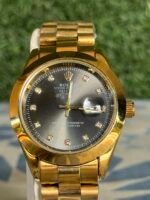 ROLEX IN GOLD CHAIN AND WITH BLACK DIAL – 40mm – Stainless Steal – C-285 - Image 4