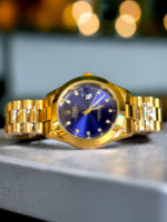 ROLEX IN GOLD CHAIN AND WITH BLUE DIAL – 40mm – Stainless Steal